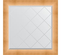 Зеркало EVOFORM с гравировкой в багетной раме - травленое золото 87 мм (86x86 см) BY 4524