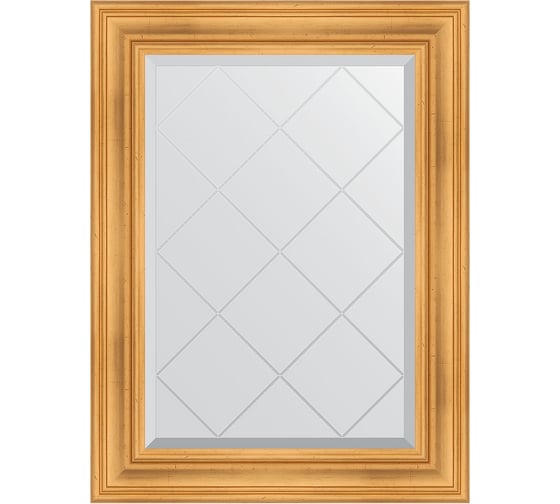 Зеркало EVOFORM с гравировкой в багетной раме - травленое золото 99 мм (69x91 см) BY 4116 1