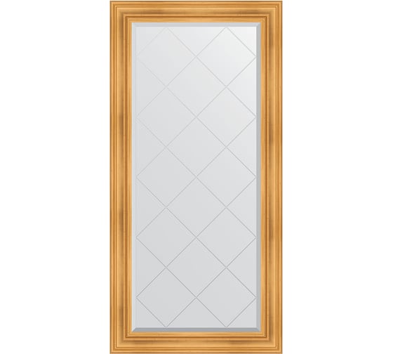 Зеркало EVOFORM с гравировкой в багетной раме - травленое золото 99 мм (79x161 см) BY 4288 1