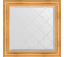 Зеркало EVOFORM с гравировкой в багетной раме - травленое золото 99 мм (89x89 см) BY 4331