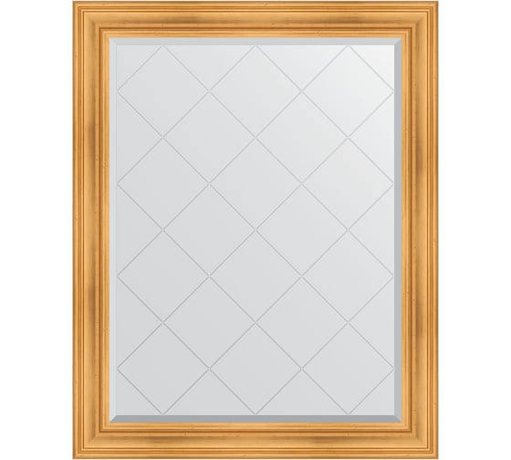 Зеркало EVOFORM с гравировкой в багетной раме - травленое золото 99 мм (99x124 см) BY 4374 1