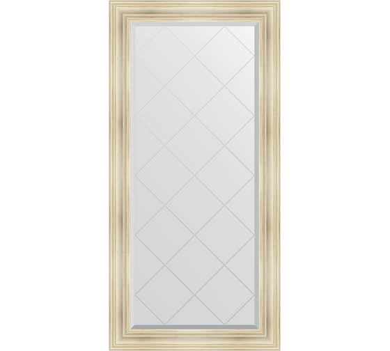 Зеркало EVOFORM с гравировкой в багетной раме - травленое серебро 99 мм (79x161 см) BY 4289