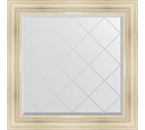 Зеркало EVOFORM с гравировкой в багетной раме - травленое серебро 99 мм (89x89 см) BY 4332