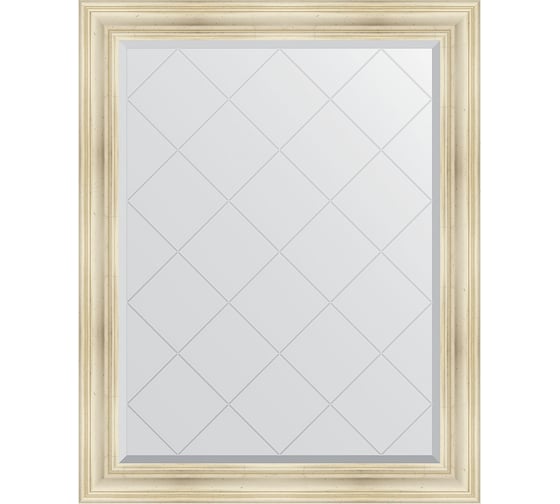 Зеркало EVOFORM с гравировкой в багетной раме - травленое серебро 99 мм (99x124 см) BY 4375 1