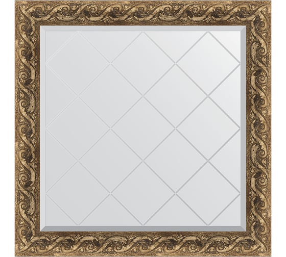 Зеркало EVOFORM с гравировкой в багетной раме - фреска 84 мм (86x86 см) BY 4313