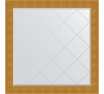 Зеркало EVOFORM с гравировкой в багетной раме - чеканка золотая 90 мм (106x106 см) BY 4452