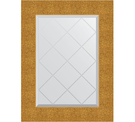 Зеркало EVOFORM с гравировкой в багетной раме - чеканка золотая 90 мм (56x74 см) BY 4022 1