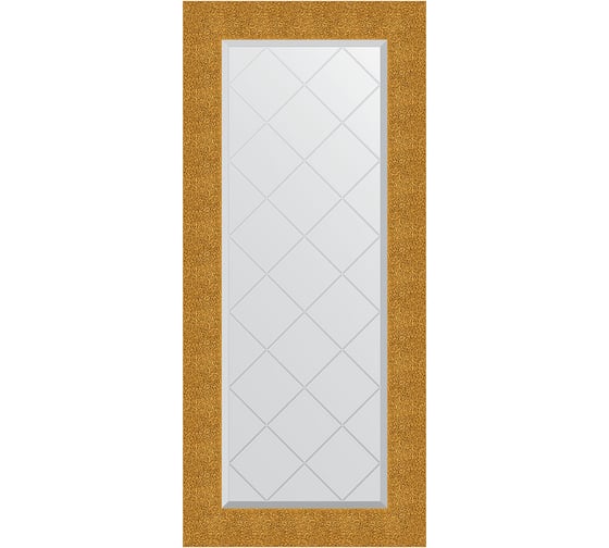 Зеркало EVOFORM с гравировкой в багетной раме - чеканка золотая 90 мм (56x126 см) BY 4065