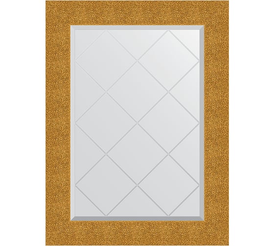 Зеркало EVOFORM с гравировкой в багетной раме - чеканка золотая 90 мм (66x89 см) BY 4108