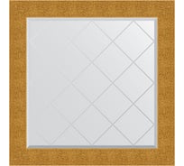 Зеркало EVOFORM с гравировкой в багетной раме - чеканка золотая 90 мм (86x86 см) BY 4323