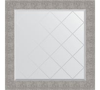 Зеркало EVOFORM с гравировкой в багетной раме - чеканка серебряная 90 мм (86x86 см) BY 4324