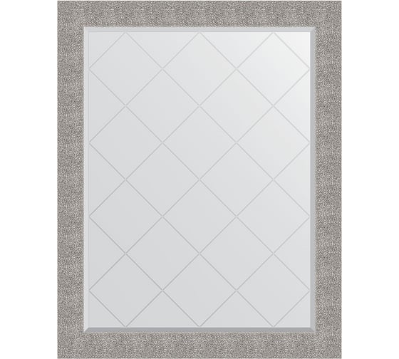 Зеркало EVOFORM с гравировкой в багетной раме - чеканка серебряная 90 мм (96x121 см) BY 4367
