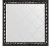 Зеркало EVOFORM с гравировкой в багетной раме - черный ардеко 81 мм (105x105 см) BY 4440