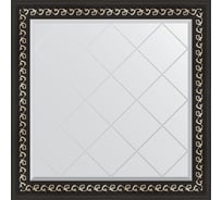 Зеркало EVOFORM с гравировкой в багетной раме - черный ардеко 81 мм (85x85 см) BY 4311
