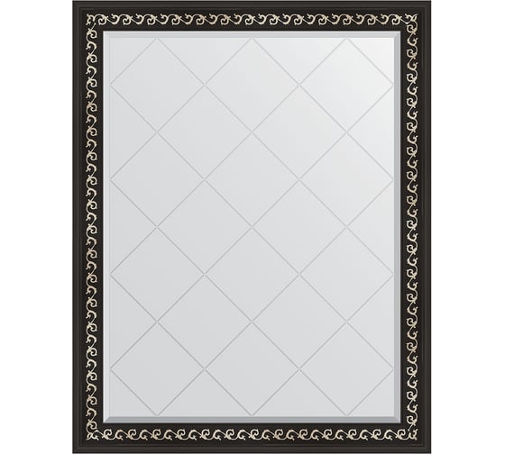 Зеркало EVOFORM с гравировкой в багетной раме - черный ардеко 81 мм (95x120 см) BY 4354 1