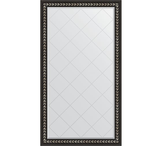 Зеркало EVOFORM с гравировкой в багетной раме - черный ардеко 81 мм (95x169 см) BY 4397