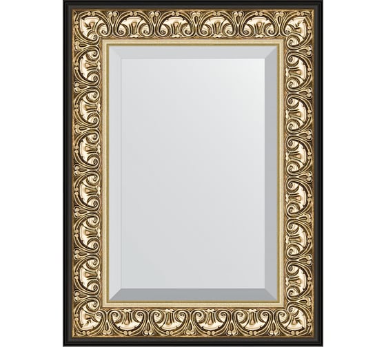 Зеркало EVOFORM с фацетом в багетной раме - барокко золото 106 мм (60x80 см) BY 1231 1