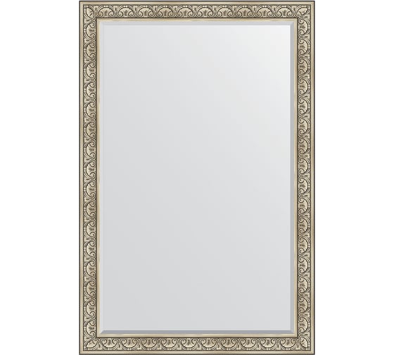 Зеркало EVOFORM с фацетом в багетной раме - барокко серебро 106 мм (120x180 см) BY 3632 1