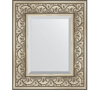 Зеркало EVOFORM с фацетом в багетной раме - барокко серебро 106 мм (50x60 см) BY 3372