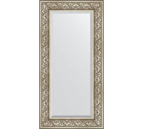 Зеркало EVOFORM с фацетом в багетной раме - барокко серебро 106 мм (60x120 см) BY 3502