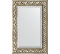 Зеркало EVOFORM с фацетом в багетной раме - барокко серебро 106 мм (60x90 см) BY 3424