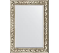 Зеркало EVOFORM с фацетом в багетной раме - барокко серебро 106 мм (80x110 см) BY 3476