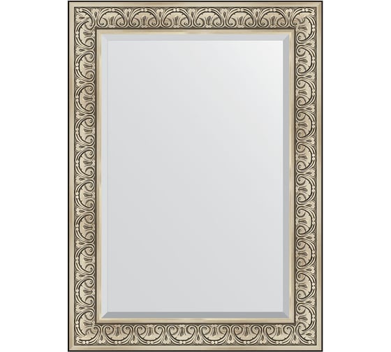 Зеркало EVOFORM с фацетом в багетной раме - барокко серебро 106 мм (80x110 см) BY 3476 1
