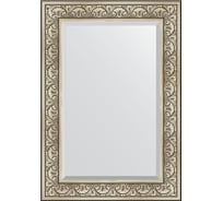 Зеркало EVOFORM с фацетом в багетной раме - барокко серебро 106 мм (70x100 см) BY 3450