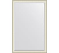 Зеркало EVOFORM с фацетом в багетной раме - белая кожа с хромом 78 мм (114x174 см) BY 7458