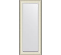 Зеркало EVOFORM с фацетом в багетной раме - белая кожа с хромом 78 мм (54x134 см) BY 7454