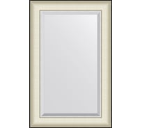 Зеркало EVOFORM с фацетом в багетной раме - белая кожа с хромом 78 мм (54x84 см) BY 7450