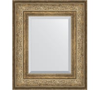 Зеркало EVOFORM с фацетом в багетной раме - виньетка античная бронза 109 мм (50x60 см) BY 3373