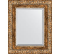 Зеркало EVOFORM с фацетом в багетной раме - виньетка античная бронза 85 мм (45x55 см) BY 3358