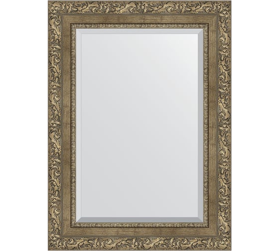Зеркало EVOFORM с фацетом в багетной раме - виньетка античная латунь 85 мм (55x75 см) BY 3385 1