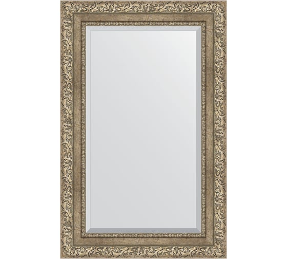 Зеркало EVOFORM с фацетом в багетной раме - виньетка античное серебро 85 мм (55x85 см) BY 3409 1