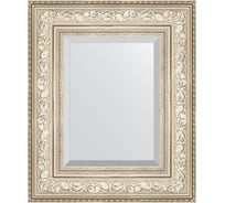 Зеркало EVOFORM с фацетом в багетной раме - виньетка серебро 109 мм (50x60 см) BY 3374