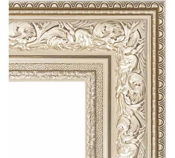 Зеркало EVOFORM с фацетом в багетной раме - виньетка серебро 109 мм (120x180 см) BY 3634