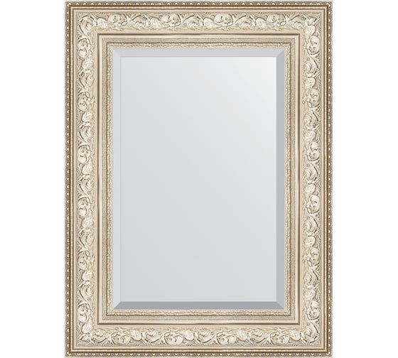 Зеркало EVOFORM с фацетом в багетной раме - виньетка серебро 109 мм (60x80 см) BY 3400 1