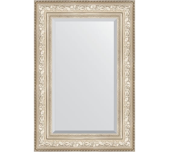 Зеркало EVOFORM с фацетом в багетной раме - виньетка серебро 109 мм (60x90 см) BY 3426 1