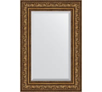 Зеркало EVOFORM с фацетом в багетной раме - виньетка состаренная бронза 109 мм (60x90 см) BY 3427