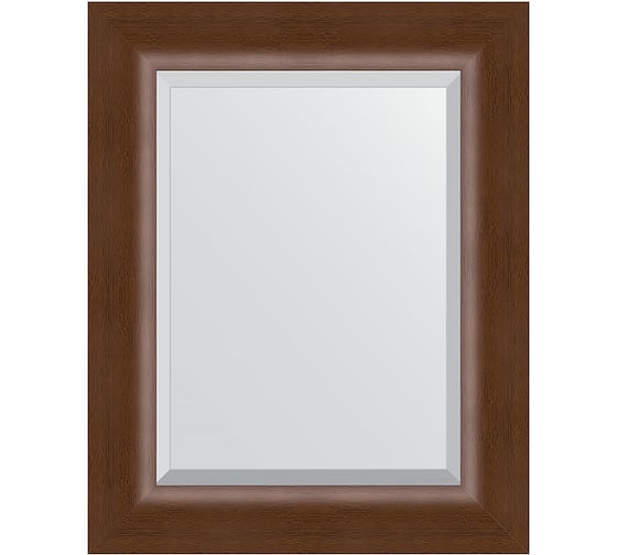 Зеркало EVOFORM с фацетом в багетной раме - орех 65 мм (42x52 см) BY 1359 1