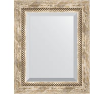 Зеркало EVOFORM с фацетом в багетной раме - прованс с плетением 70 мм (43x53 см) BY 3355