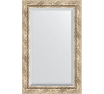 Зеркало EVOFORM с фацетом в багетной раме - прованс с плетением 70 мм (53x83 см) BY 3407