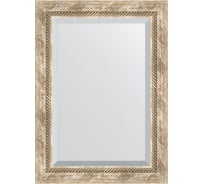 Зеркало EVOFORM с фацетом в багетной раме - прованс с плетением 70 мм (53x73 см) BY 3381