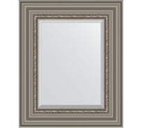Зеркало EVOFORM с фацетом в багетной раме - римское серебро 88 мм (46x56 см) BY 1369