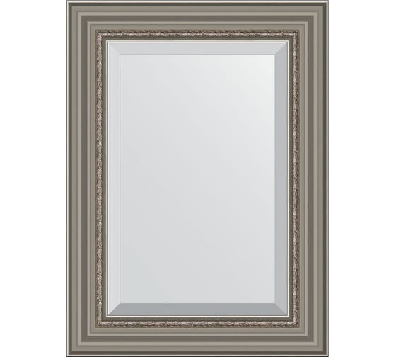 Зеркало EVOFORM с фацетом в багетной раме - римское серебро 88 мм (56x76 см) BY 1227 1