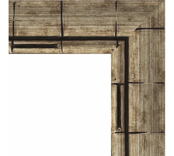 Зеркало EVOFORM с фацетом в багетной раме - серебряный бамбук 73 мм (53x73 см) BY 1126