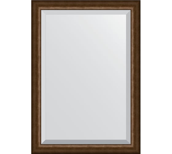 Зеркало EVOFORM с фацетом в багетной раме - состаренная бронза 66 мм (72x102 см) BY 1198 1