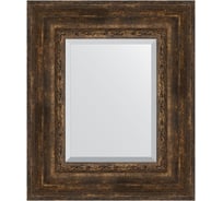Зеркало EVOFORM с фацетом в багетной раме - состаренное дерево с орнаментом 120 мм (52x62 см) BY 3378