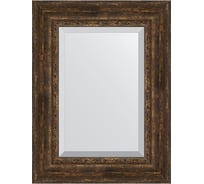 Зеркало EVOFORM с фацетом в багетной раме - состаренное дерево с орнаментом 120 мм (62x82 см) BY 3404